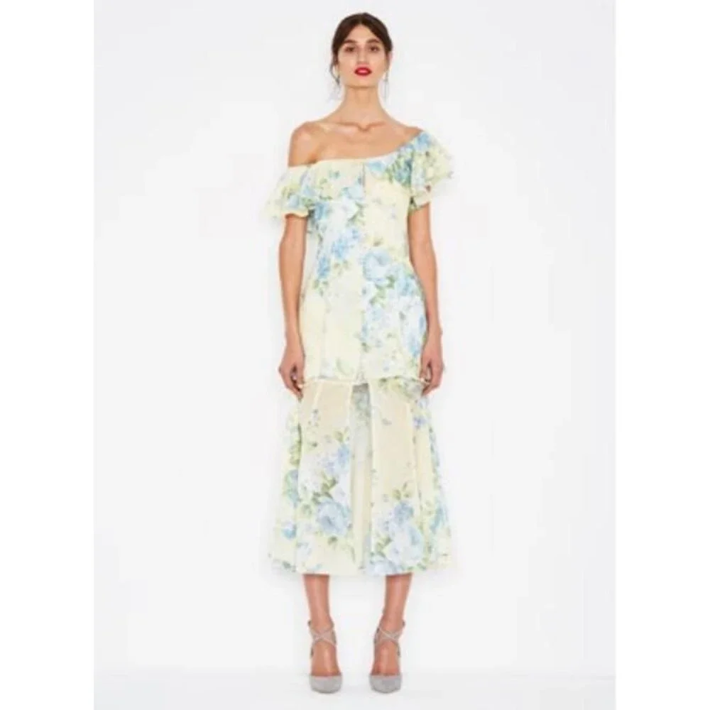 NWT Alice McCall Off-Shoulder Floral Midi Dress - Picture 2 of 2